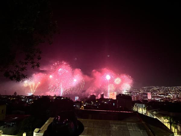 Feuerwerk im Hafen von Valpariso